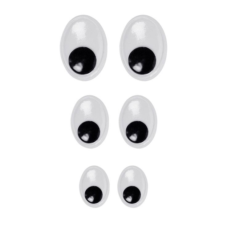 Глаза овальные бегающие без ресниц, цвет: ассорти, 100 шт., Magic 4 Toys