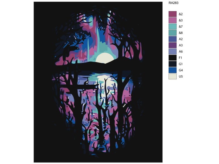 Картина по номерам «Фиолетовый закат» — картинка 2