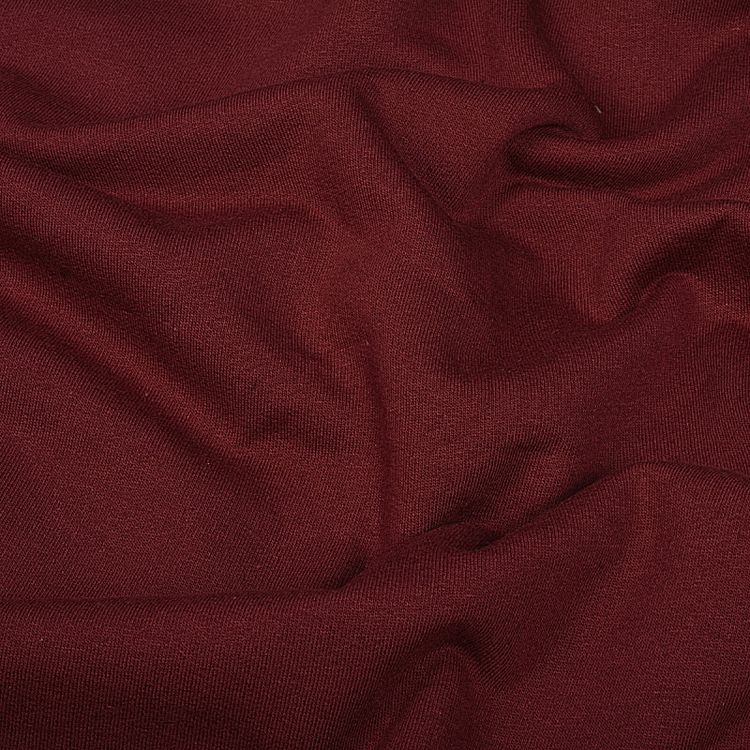Ткань трикотаж Футер 2х нитка, начес, с лайкрой, 6 м, ширина 200 см, цвет: винный, TBY — картинка 2