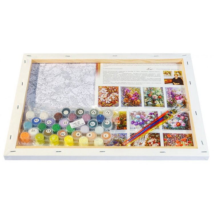 Картина по номерам «Букет с анютками» — картинка 3