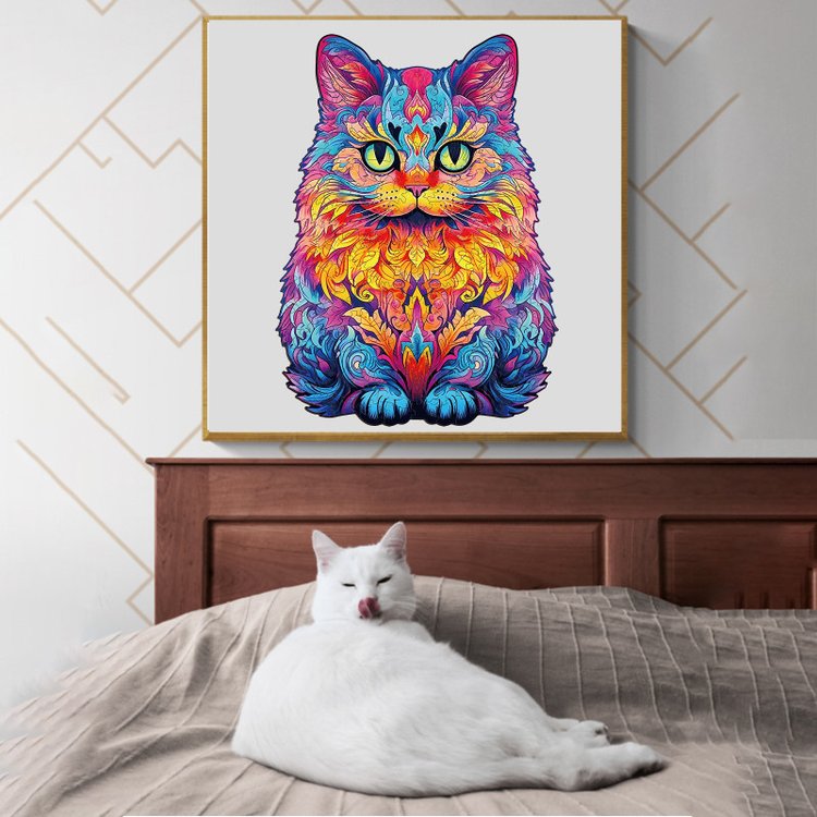 Деревянные пазлы «Радужный кот M», Woodbests — картинка 8