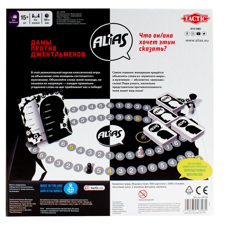 Настольная игра Alias «Дамы против Джентльменов», новая версия — картинка 2