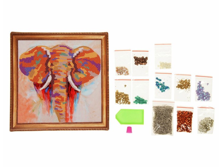 Мозаика из пайеток «Слон» — картинка 3