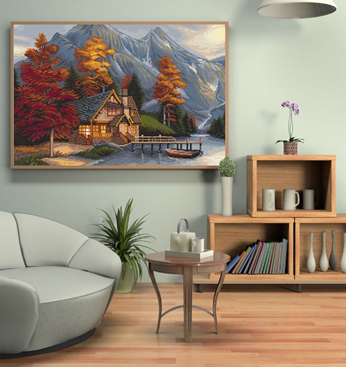 Алмазная вышивка «Тихое осеннее утро» — картинка 3