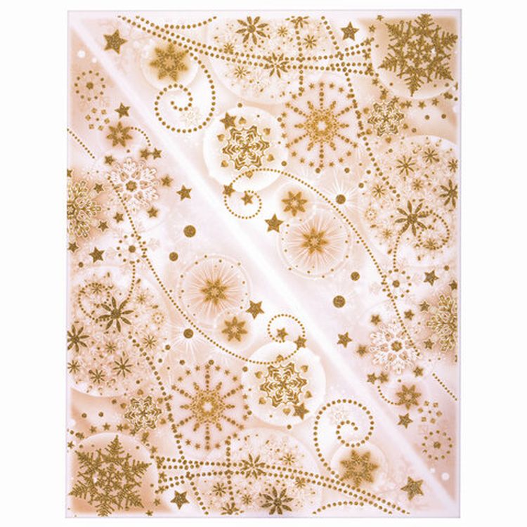 Украшение для окон и стекла «Узоры из золотых снежинок 3» — картинка 2