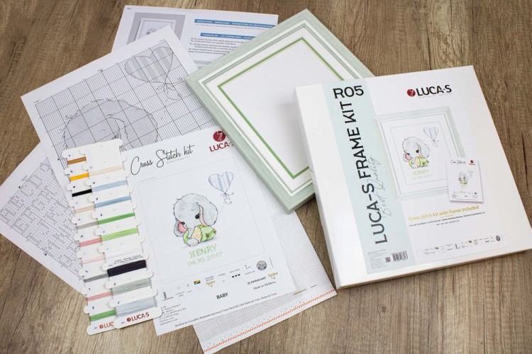 Набор для вышивания с рамкой «Слоненок в зеленых тонах» — картинка 7