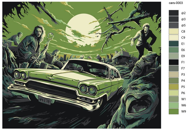 Картина по номерам «Машины: Поездка от зомби 2» — картинка 2