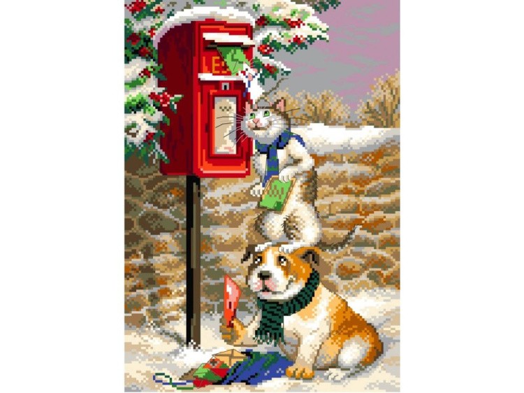 Рисунок на канве «Почтальоны»