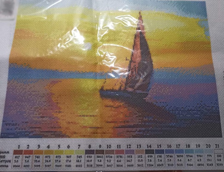 Рисунок на ткани «Парус на закате» — картинка 2