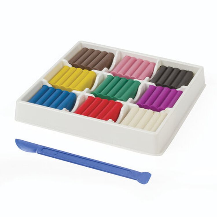 Пластилин классический Юнландия «Веселый шмель», 9 цветов, 153 г, со стеком, квадратный — картинка 2