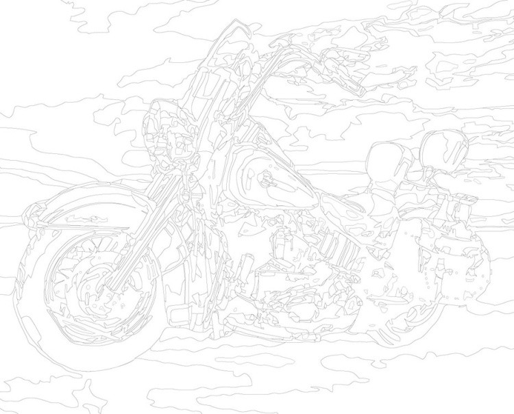 Картина по номерам «Красный мотоцикл» — картинка 3