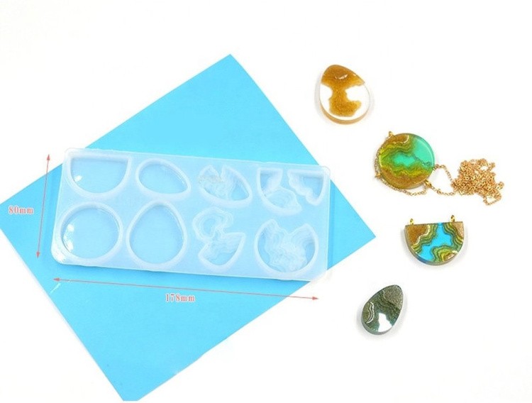 Силиконовый молд - Подвеска и сережки №3, 17х8 см — картинка 2