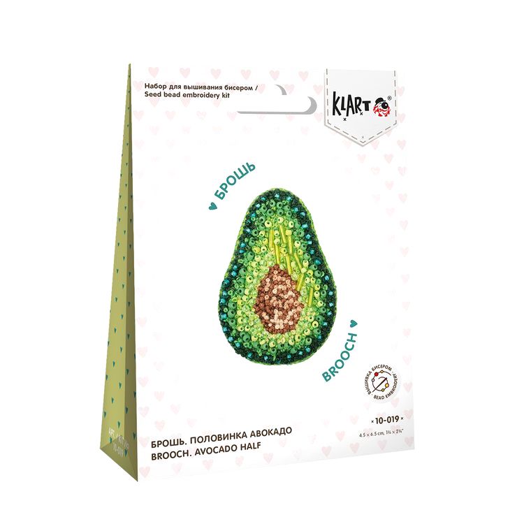 Набор для вышивания «Брошь. Половинка авокадо» — картинка 4