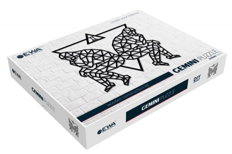 Деревянный интерьерный пазл, панно «Близнецы», EWA Design — картинка 3