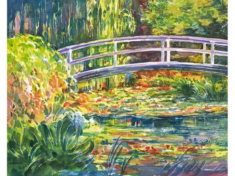 Картина акварелью по контурам «Моне» — картинка 2