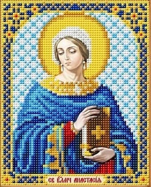 Рисунок на ткани «Святая Великомученица Анастасия», 13,5x17 см, БЛАГОВЕСТ