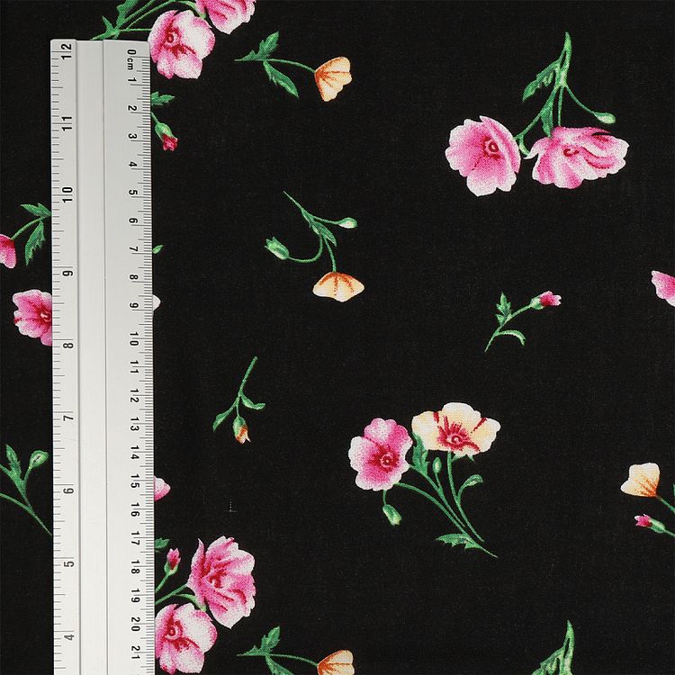 Ткань Штапель с рисунком, 5 м, ширина 145 см, 110 г/м2, цвет: с1 черный, TBY — картинка 5