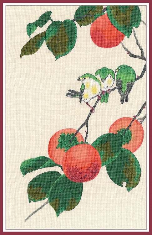 Набор для вышивания «Белоглазки и хурма» — картинка 2