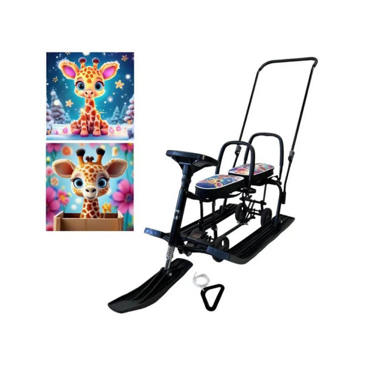 Снегокат детский 507 TWINS BABY Wheel для двоих со спинкой — картинка 4