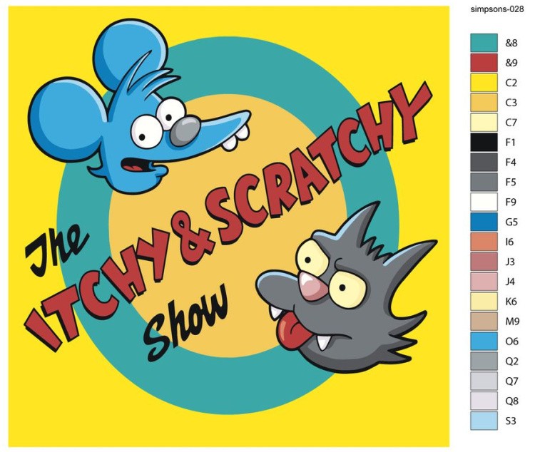 Картина по номерам «Simpsons Симпсоны: Шоу Щекотки и Царапки» — картинка 2