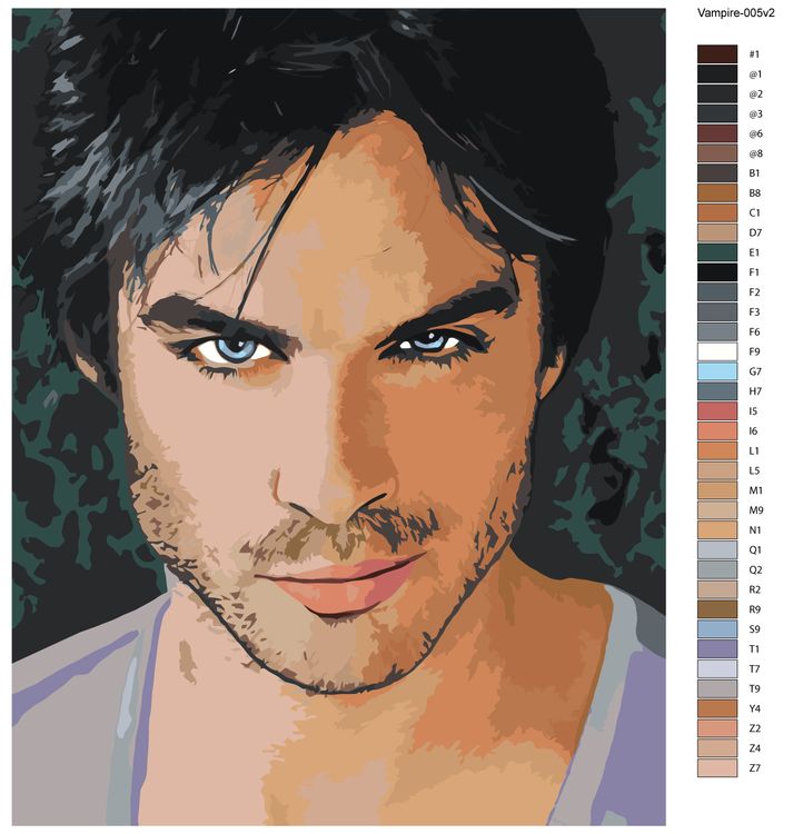 Картина по номерам «Дневники вампира: Деймон Сальваторе - Йен Сомерхолдер» — картинка 2