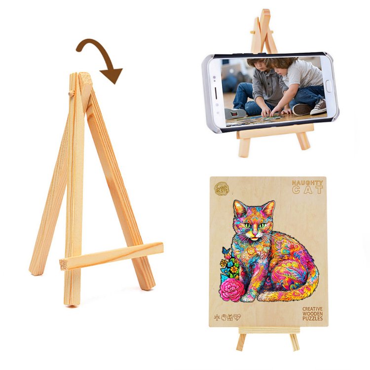 Деревянные пазлы «Цветочный кот L», Woodbests — картинка 7