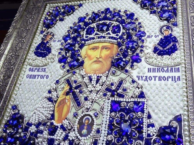 Набор вышивки хрустальными камнями «Николай» (синий) — картинка 4