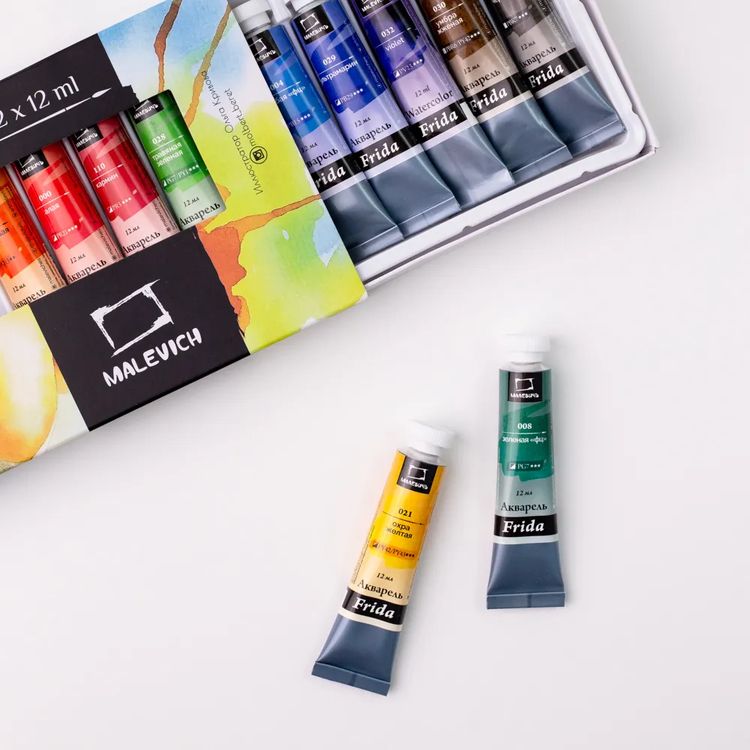 Набор акварельных красок «Frida», 12 цв. по 12 мл, Малевичъ — картинка 9