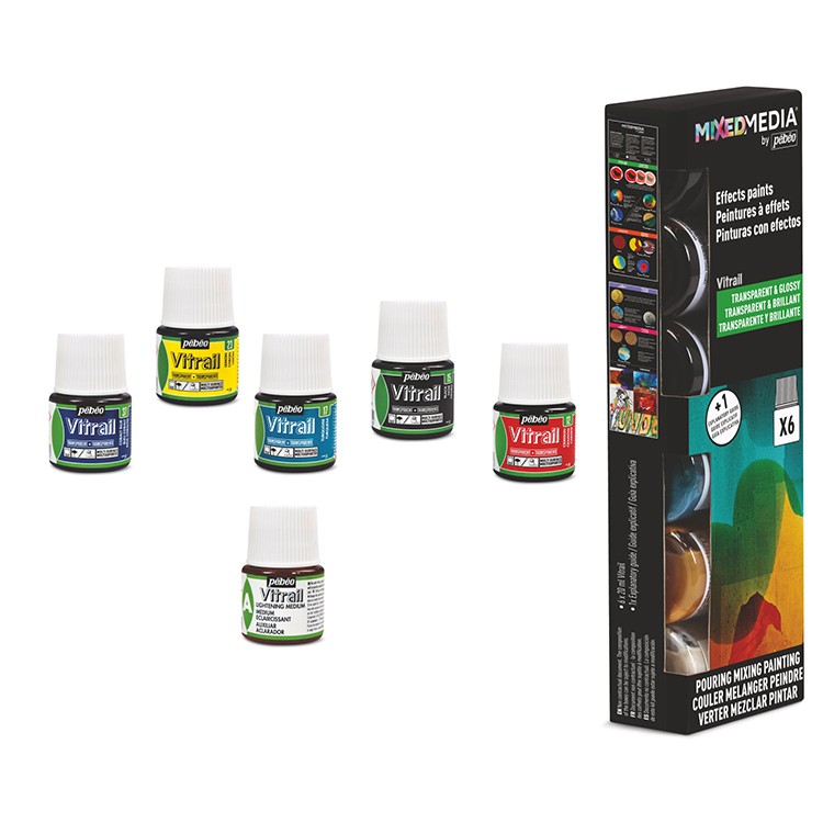 Набор красок Mixed Media - Vitrail, 6 цв. — картинка 3