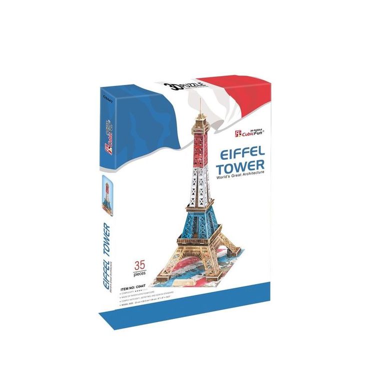 3D-пазл CubicFun Эйфелева Башня (Франция), цветная — картинка 3