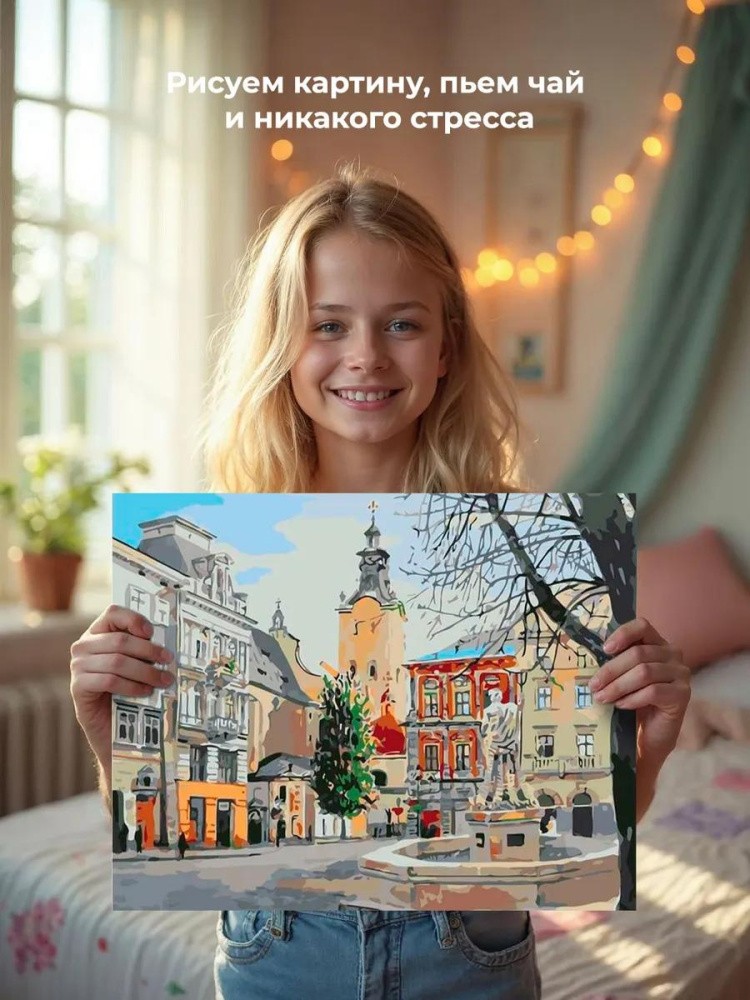 Картина по номерам «Площадь старого города» — картинка 6