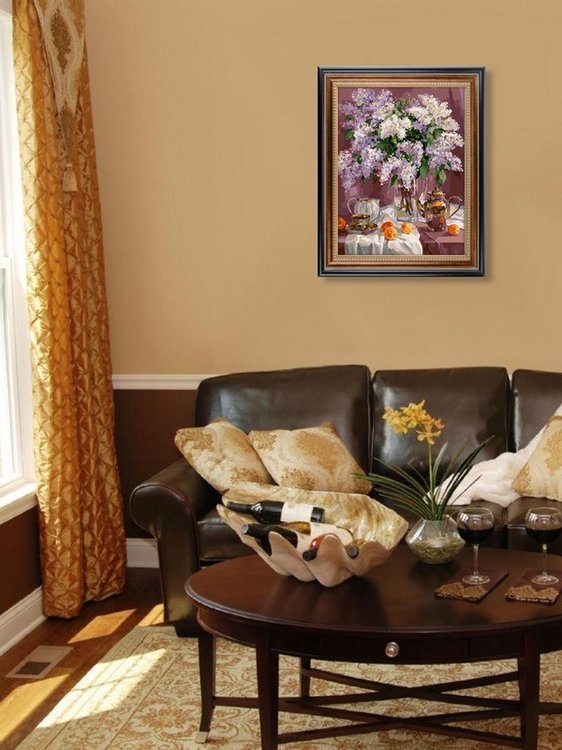 Картина по номерам «Натюрморт с сиренью» — картинка 8