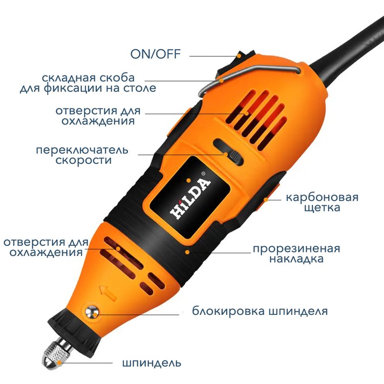 Электрический гравер + набор аксессуаров — картинка 6