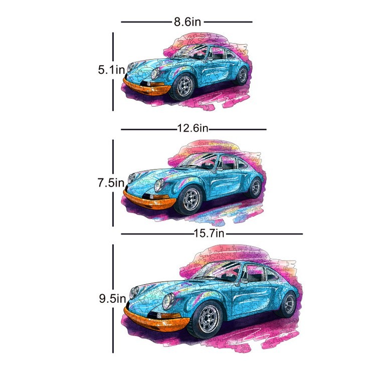 Деревянные пазлы «Спортивный Автомобиль M», Woodbests — картинка 3