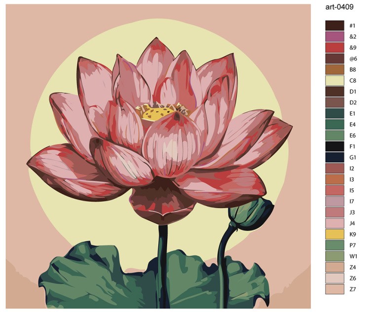 Картина по номерам «Религия буддизм: цветок лотоса розовый» — картинка 2