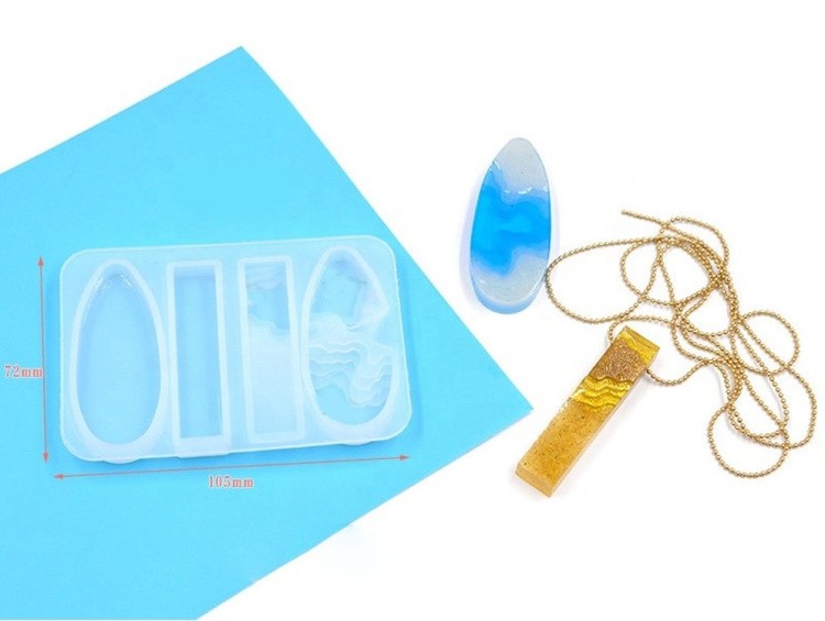 Силиконовый молд - Подвеска и сережки №2, 10х7 см — картинка 2