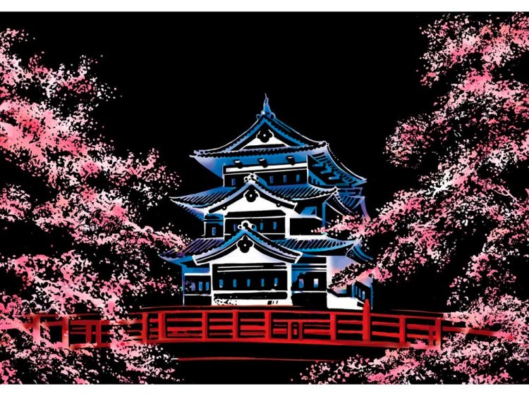 Скретч-набор «Cherry Blossom - Sakura» (цветные) — картинка 2