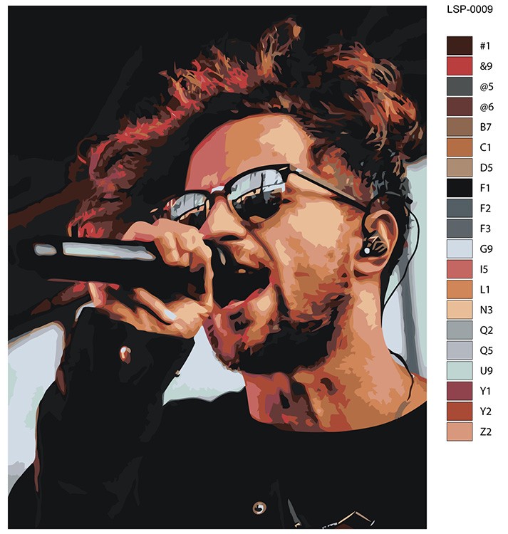 Картина по номерам «Рэпер ЛСП LSP: Олег на сцене» — картинка 2