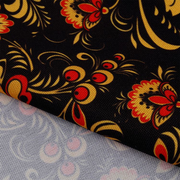 Ткань Габардин, 3 м x 155 см, 140 г/м², цвет: орнамент черный, желтый, IDEAL — картинка 4