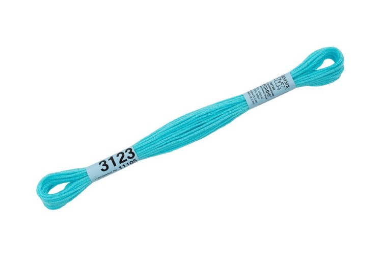 Нитки для вышивания Gamma мулине, 24 шт. по 8 м, цвет: 3123 голубой — картинка 2