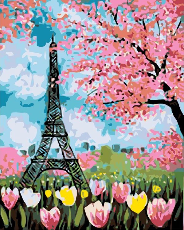 Картина по номерам «Цветущий Париж»