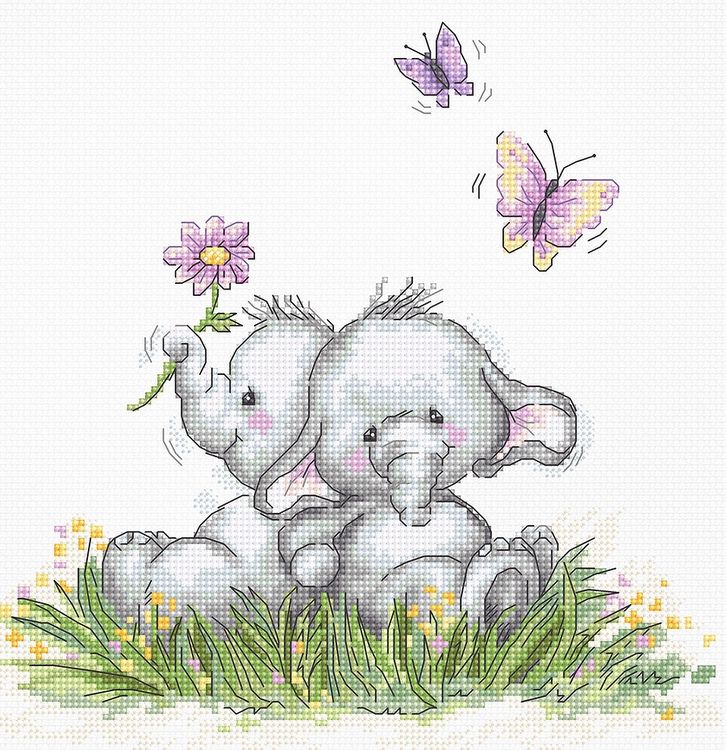 Набор для вышивания «Пара слоников »