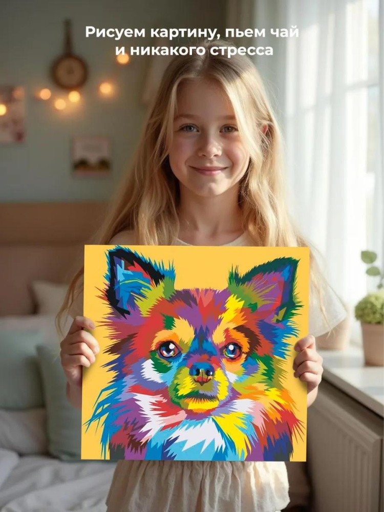 Картина по номерам «Цветная собака» — картинка 6