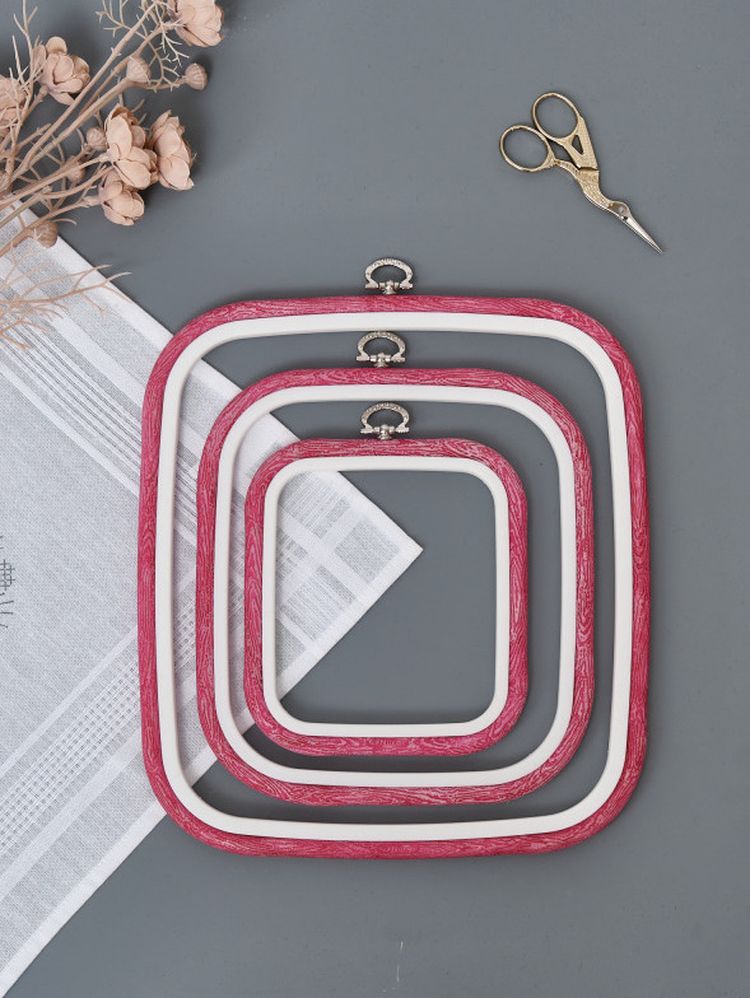 Пяльцы-рамка каучуковые 12,5х14,5 см, высота 10 мм, цвет: розовый, Nurge — картинка 3