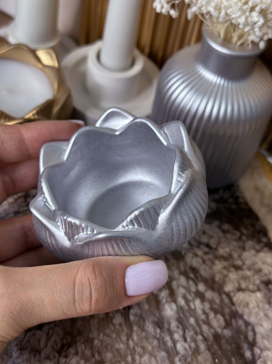 Силиконовый молд - Контейнер/подсвечник цветок, d 9 см, 1 шт. — картинка 3