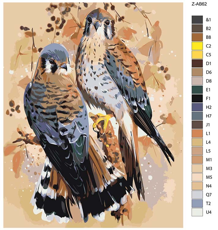 Картина по номерам «Пара соколов» — картинка 2