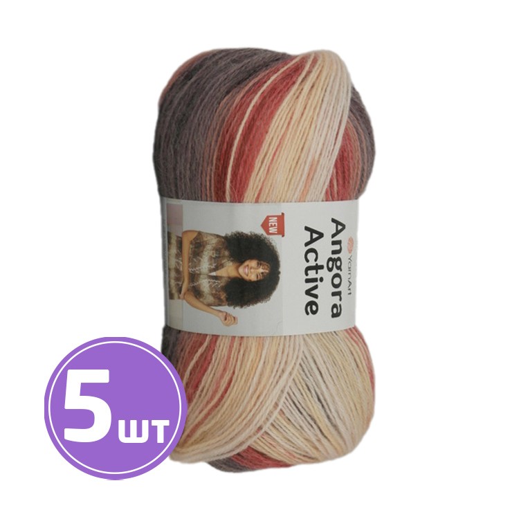 Пряжа YarnArt Angora Active New (Ангора актив нью) (851), мультиколор, 5 шт. по 100 г