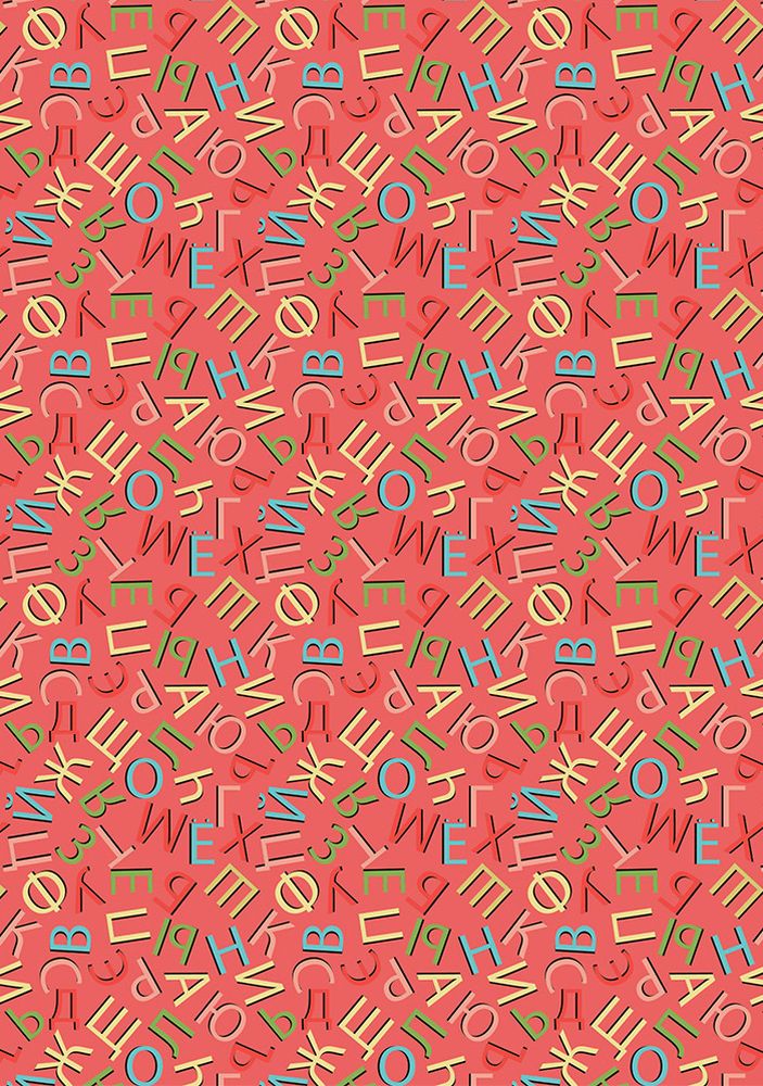 Ткань для пэчворка «ГРАМОТЕЙКА», 50x55 см, 146 г/м2, 100% хлопок, цвет: ГР-04 алфавит, красный, Peppy