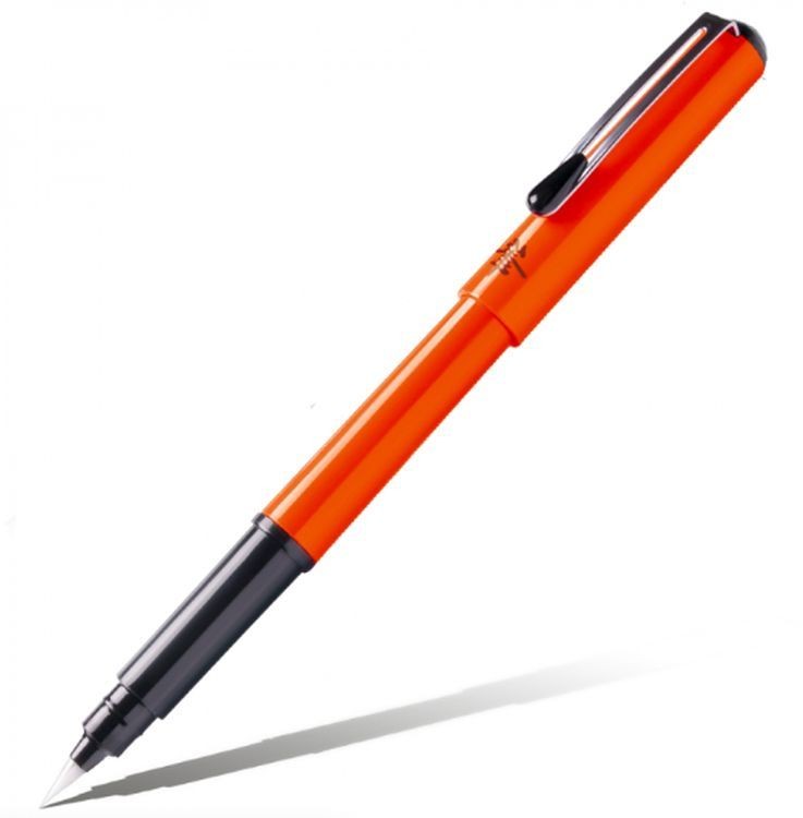 Ручка-кисть Pocket Brush Pen, 4 сменных картриджа (цвет черный), Pentel