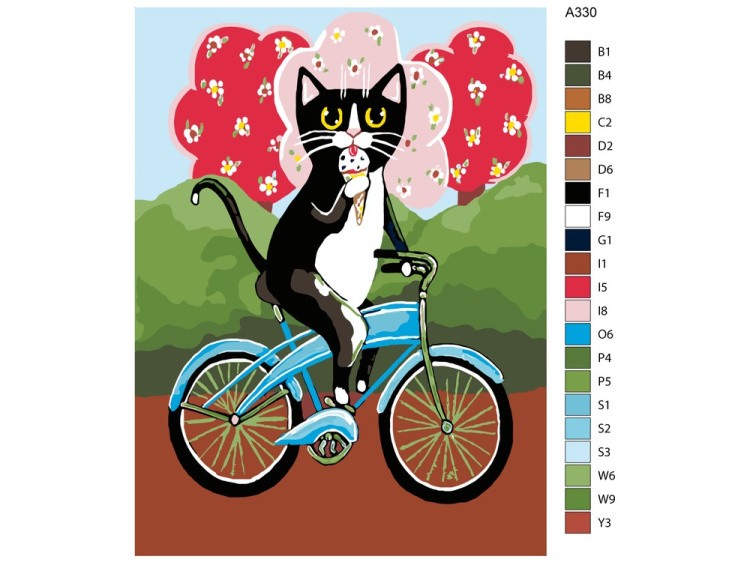 Картина по номерам «На велосипеде. Лето» — картинка 2